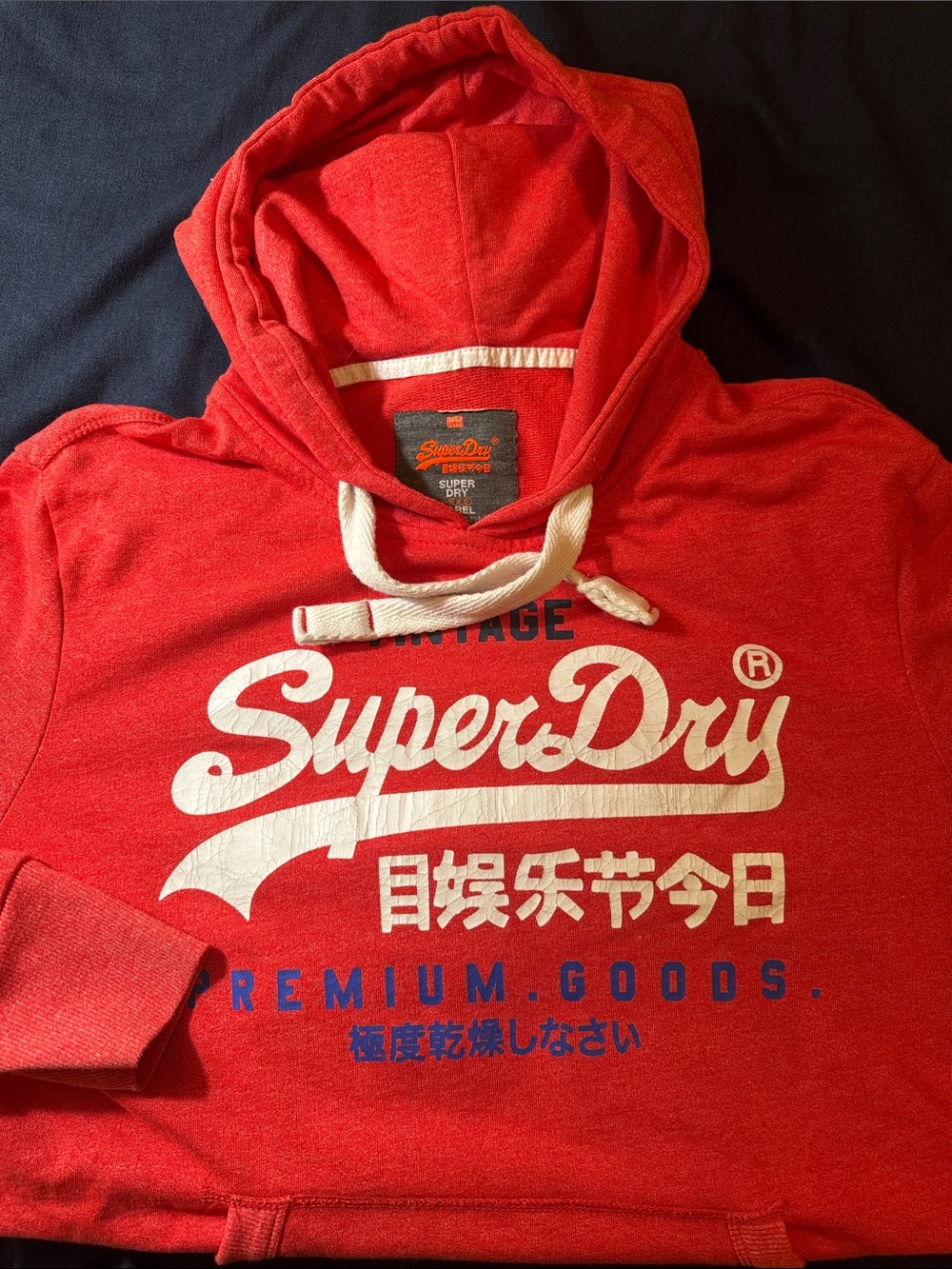 Superdry Red Logo Pullover Hoodie with White Script